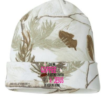 Give Me Coffee To Get Me Started And Jesus To Keep Me Going Kati Licensed 12" Camo Beanie