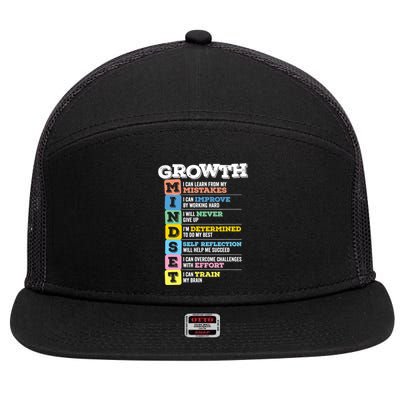 Growth Mindset Classroom Brain Motivation Entrepreneur 7 Panel Mesh Trucker Snapback Hat