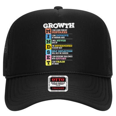 Growth Mindset Classroom Brain Motivation Entrepreneur High Crown Mesh Back Trucker Hat