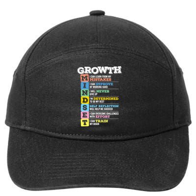 Growth Mindset Classroom Brain Motivation Entrepreneur 7-Panel Snapback Hat