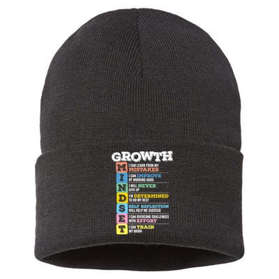 Growth Mindset Classroom Brain Motivation Entrepreneur Sustainable Knit Beanie