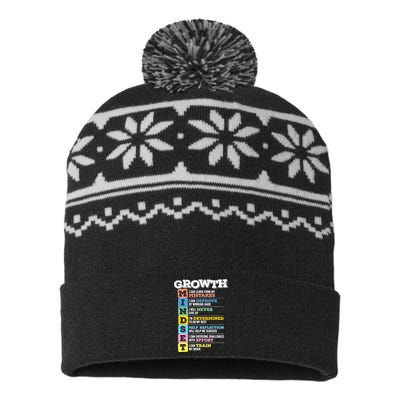 Growth Mindset Classroom Brain Motivation Entrepreneur USA-Made Snowflake Beanie