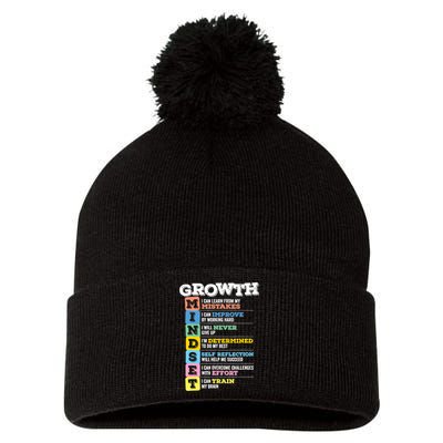 Growth Mindset Classroom Brain Motivation Entrepreneur Pom Pom 12in Knit Beanie