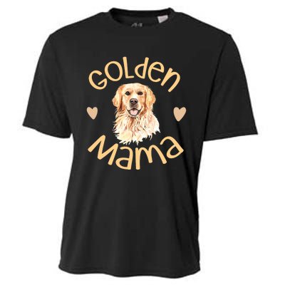 Golden Mama Cute Golden Retriever Dog Mom Pet Cooling Performance Crew T-Shirt