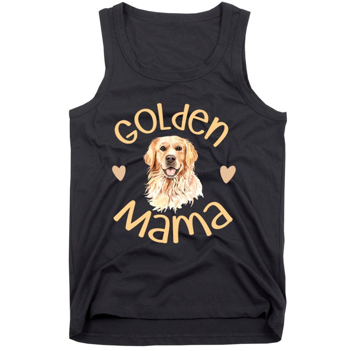 Golden Mama Cute Golden Retriever Dog Mom Pet Tank Top