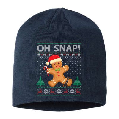 Gingerbread Man Cookie Ugly Sweater Oh Snap Christmas Sustainable Beanie