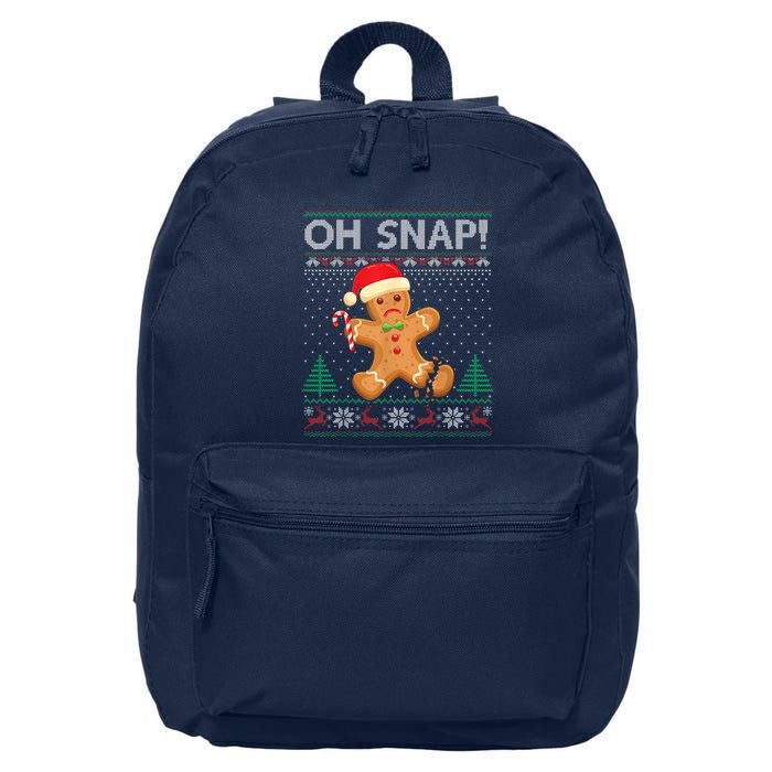 Gingerbread Man Cookie Ugly Sweater Oh Snap Christmas 16 in Basic Backpack