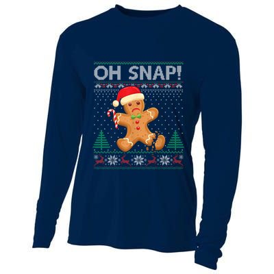 Gingerbread Man Cookie Ugly Sweater Oh Snap Christmas Cooling Performance Long Sleeve Crew