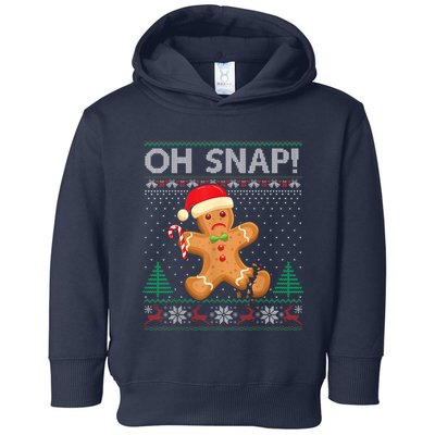 Gingerbread Man Cookie Ugly Sweater Oh Snap Christmas Toddler Hoodie