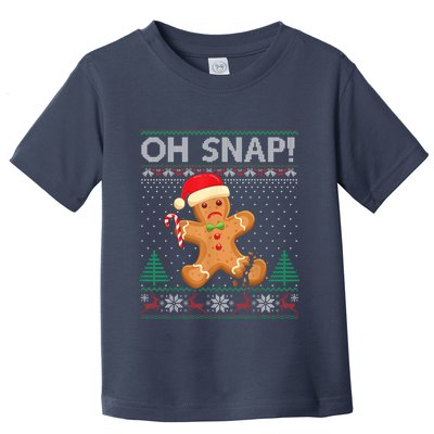 Gingerbread Man Cookie Ugly Sweater Oh Snap Christmas Toddler T-Shirt