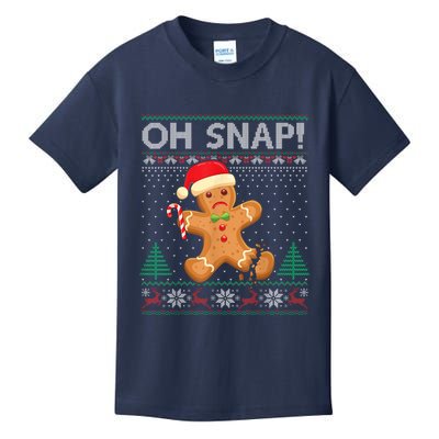 Gingerbread Man Cookie Ugly Sweater Oh Snap Christmas Kids T-Shirt