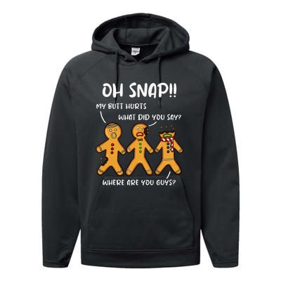 Gingerbread Man Cookie Oh Snap Women Christmas Funny Performance Fleece Hoodie