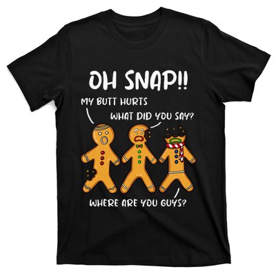 Gingerbread Man Cookie Oh Snap Women Christmas Funny T-Shirt