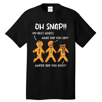 Gingerbread Man Cookie Oh Snap Women Christmas Funny Tall T-Shirt