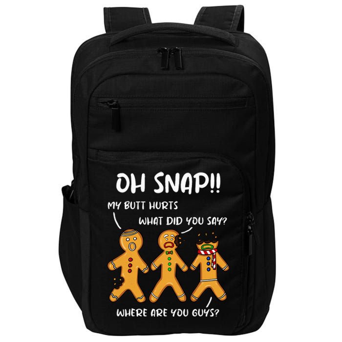 Gingerbread Man Cookie Oh Snap Women Christmas Funny Impact Tech Backpack