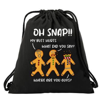 Gingerbread Man Cookie Oh Snap Women Christmas Funny Drawstring Bag