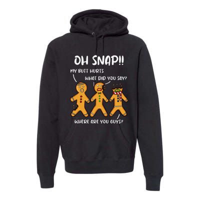 Gingerbread Man Cookie Oh Snap Women Christmas Funny Premium Hoodie