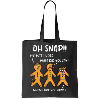 Gingerbread Man Cookie Oh Snap Women Christmas Funny Tote Bag