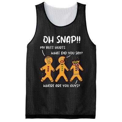 Gingerbread Man Cookie Oh Snap Women Christmas Funny Mesh Reversible Basketball Jersey Tank