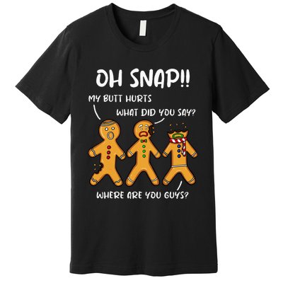 Gingerbread Man Cookie Oh Snap Women Christmas Funny Premium T-Shirt