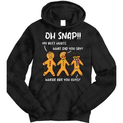 Gingerbread Man Cookie Oh Snap Women Christmas Funny Tie Dye Hoodie