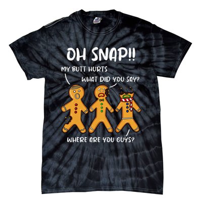 Gingerbread Man Cookie Oh Snap Women Christmas Funny Tie-Dye T-Shirt