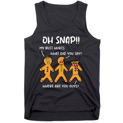 Gingerbread Man Cookie Oh Snap Women Christmas Funny Tank Top