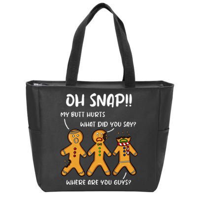 Gingerbread Man Cookie Oh Snap Women Christmas Funny Zip Tote Bag