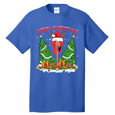 Guitar Merry Christmas Tree Lights Santa Bass Guitar Xmas Gift Tall T-Shirt