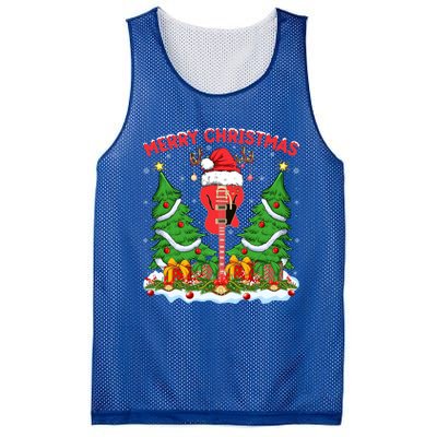 Guitar Merry Christmas Tree Lights Santa Bass Guitar Xmas Gift Mesh Reversible Basketball Jersey Tank