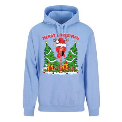 Guitar Merry Christmas Tree Lights Santa Bass Guitar Xmas Gift Unisex Surf Hoodie