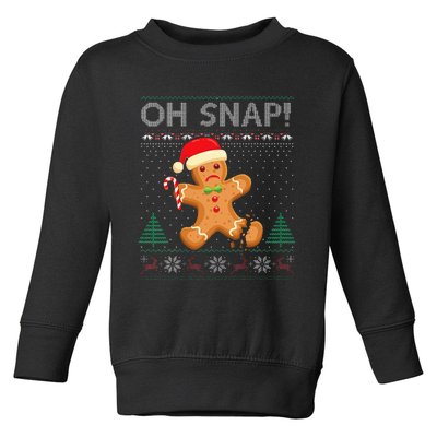 Gingerbread Man Cookie Ugly Sweater Oh Snap Christmas  Toddler Sweatshirt