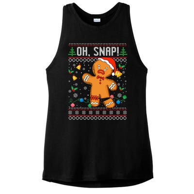 Gingerbread Man Cookie Ugly Sweater Oh Snap Christmas Ladies PosiCharge Tri-Blend Wicking Tank