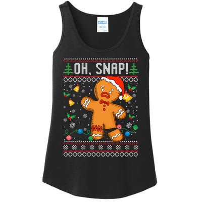 Gingerbread Man Cookie Ugly Sweater Oh Snap Christmas Ladies Essential Tank