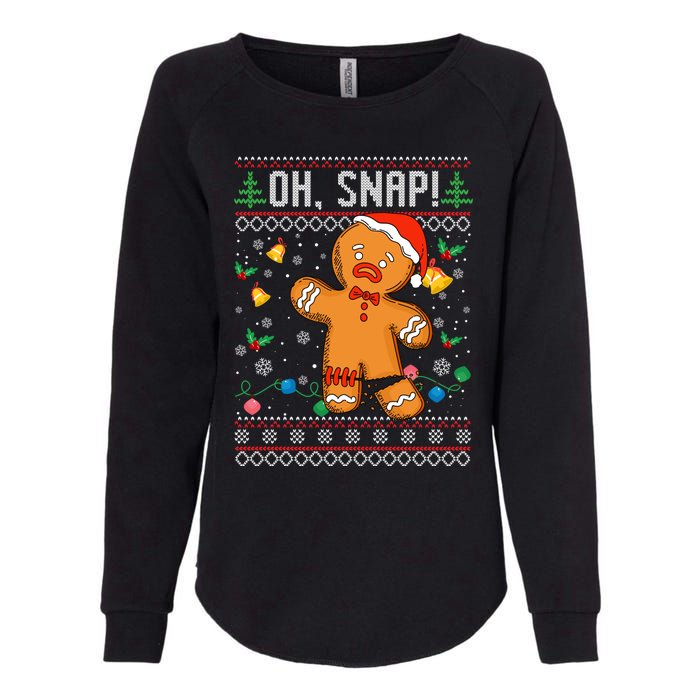 Gingerbread Man Cookie Ugly Sweater Oh Snap Christmas Womens California Wash Sweatshirt