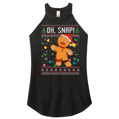 Gingerbread Man Cookie Ugly Sweater Oh Snap Christmas Women's Perfect Tri Rocker Tank