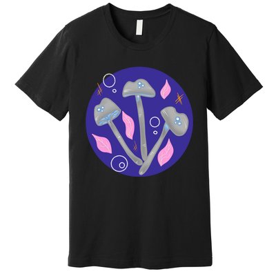 Grey Mushrooms Clipart Illustration Premium T-Shirt