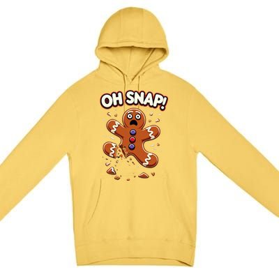 Gingerbread Man Cookie Oh Snap Funny Christmas Premium Pullover Hoodie