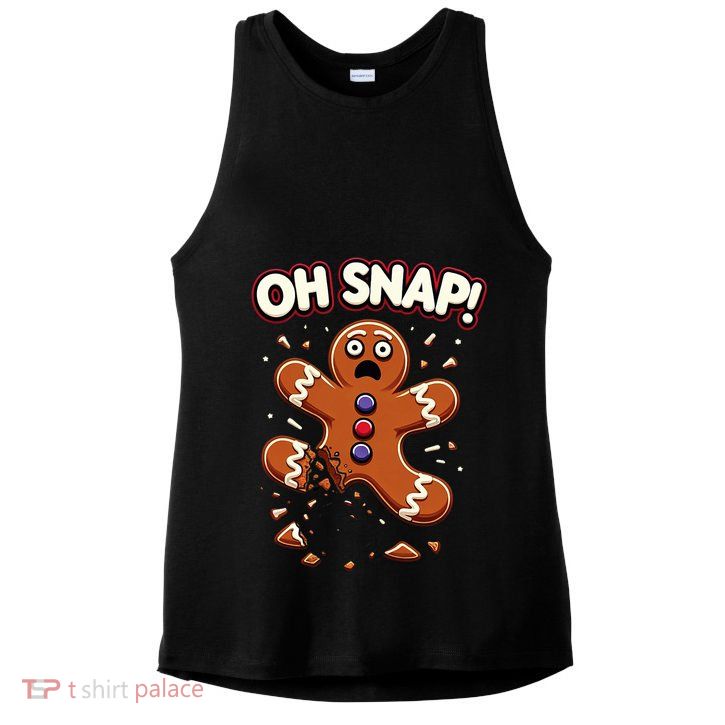 Gingerbread Man Cookie Oh Snap Funny Christmas Ladies PosiCharge Tri-Blend Wicking Tank