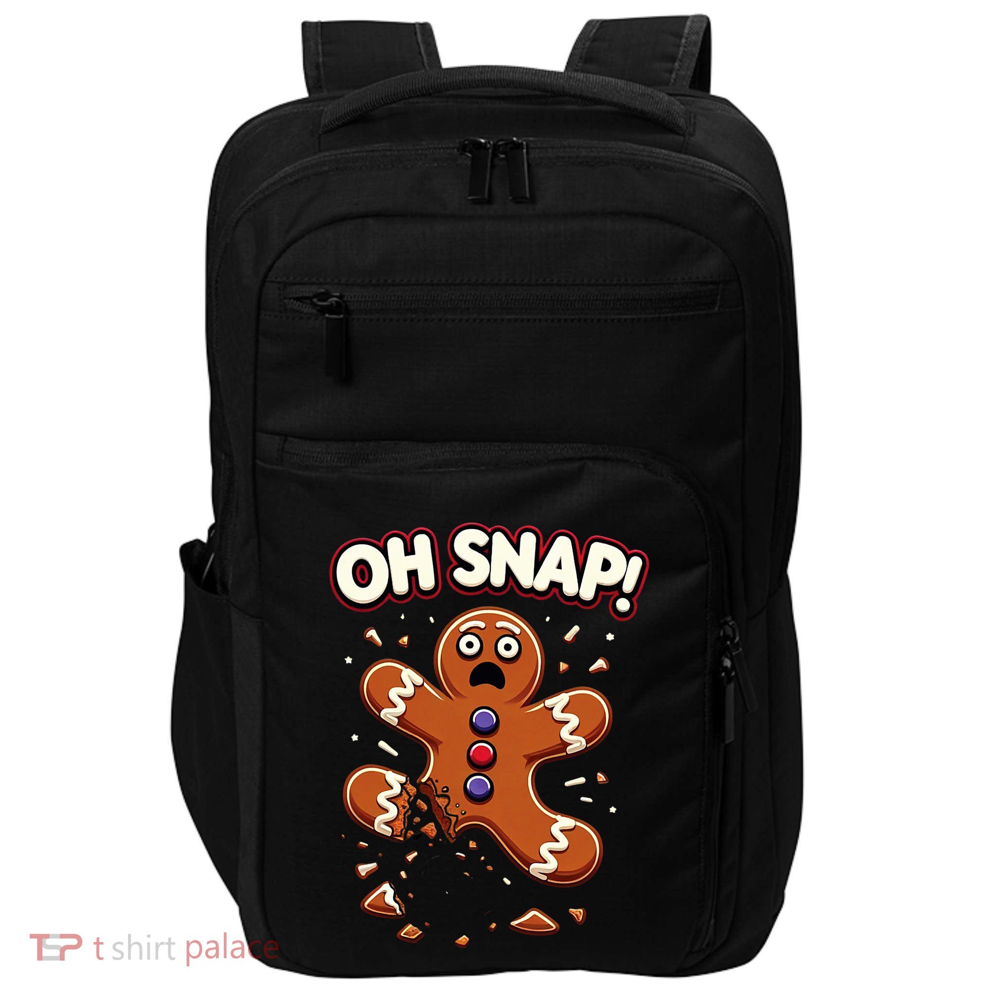 Gingerbread Man Cookie Oh Snap Funny Christmas Impact Tech Backpack
