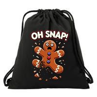 Gingerbread Man Cookie Oh Snap Funny Christmas Drawstring Bag