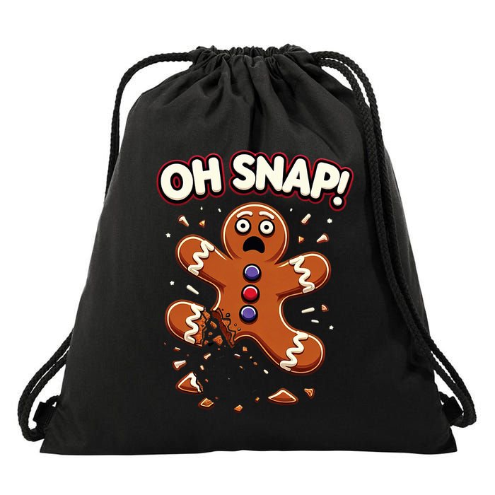 Gingerbread Man Cookie Oh Snap Funny Christmas Drawstring Bag