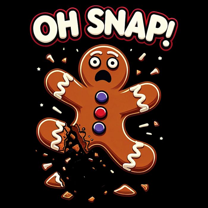 Gingerbread Man Cookie Oh Snap Funny Christmas Drawstring Bag