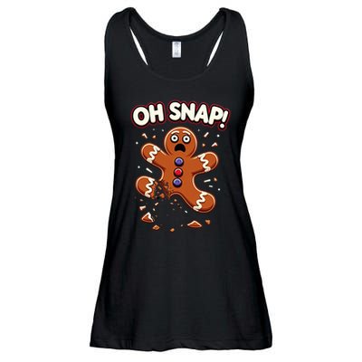 Gingerbread Man Cookie Oh Snap Funny Christmas Ladies Essential Flowy Tank
