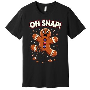 Gingerbread Man Cookie Oh Snap Funny Christmas Premium T-Shirt