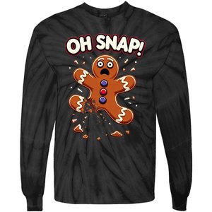 Gingerbread Man Cookie Oh Snap Funny Christmas Tie-Dye Long Sleeve Shirt