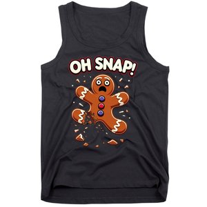 Gingerbread Man Cookie Oh Snap Funny Christmas Tank Top