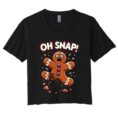Gingerbread Man Cookie Oh Snap Funny Christmas Crop Top