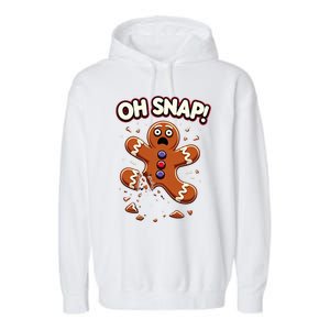 Gingerbread Man Cookie Oh Snap Funny Christmas Garment-Dyed Fleece Hoodie