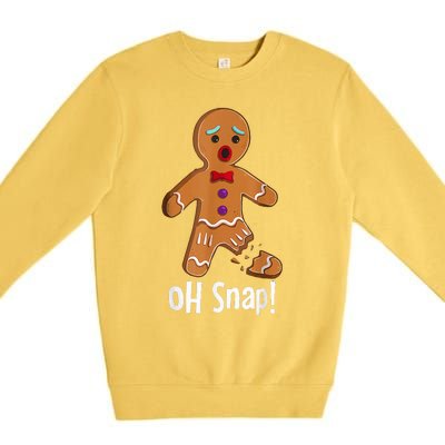 Gingerbread Man Cookie X Mas Oh Snap Funny Cute Christmas Premium Crewneck Sweatshirt